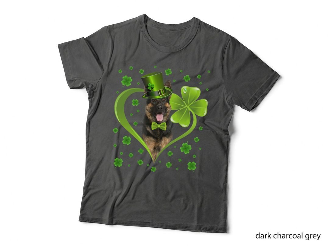 Funny German Shepherd Shamrock T-Shirt, St. Patrick's Day, Pet Lover Apparel