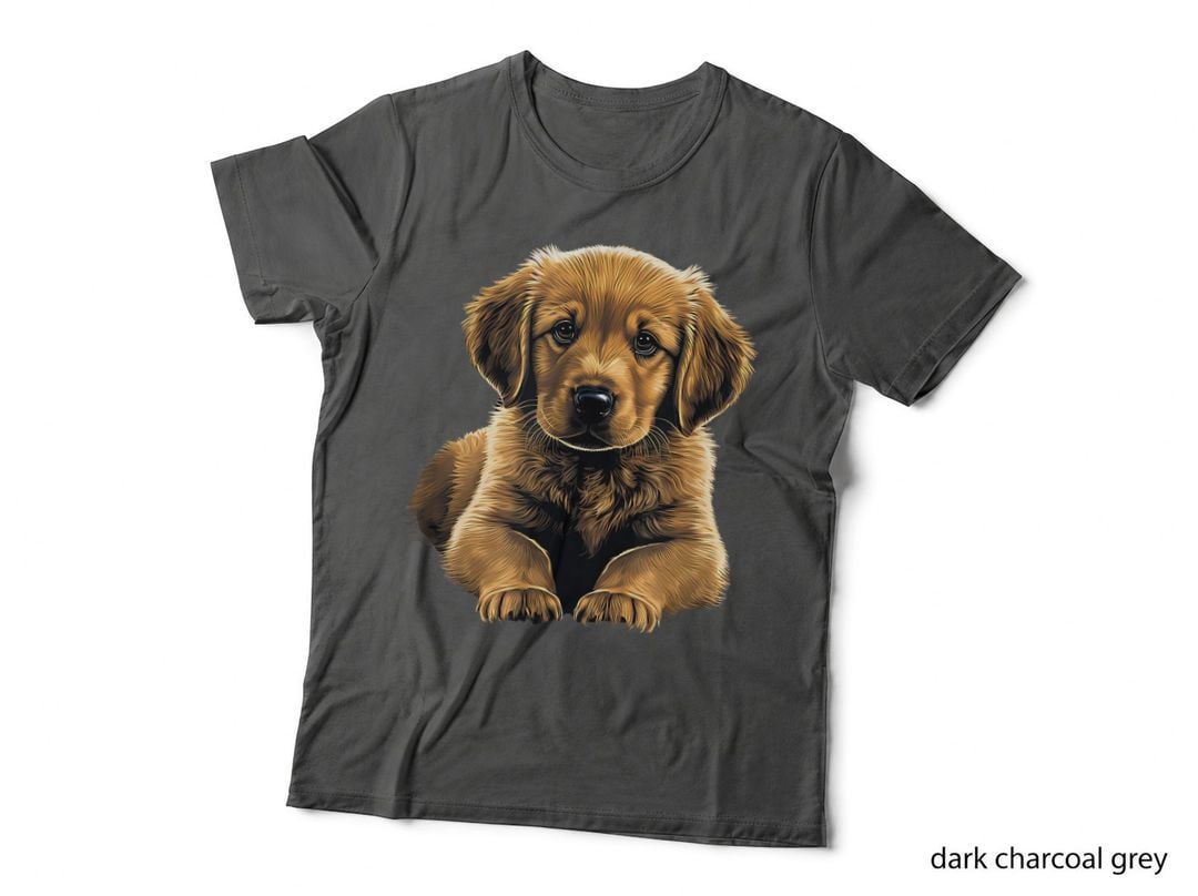 Funny Golden Retriever Puppy T-Shirt, Whimsical Animal Print