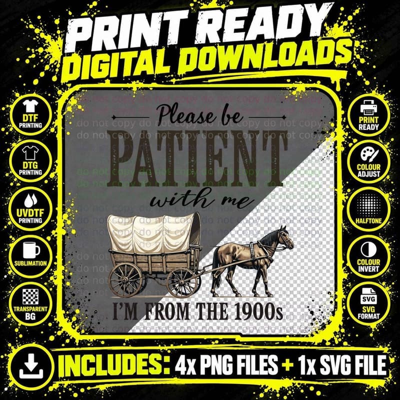 Funny Grandparent T-Shirt, Vintage Cowboy Style Png SVG Digital Bundle