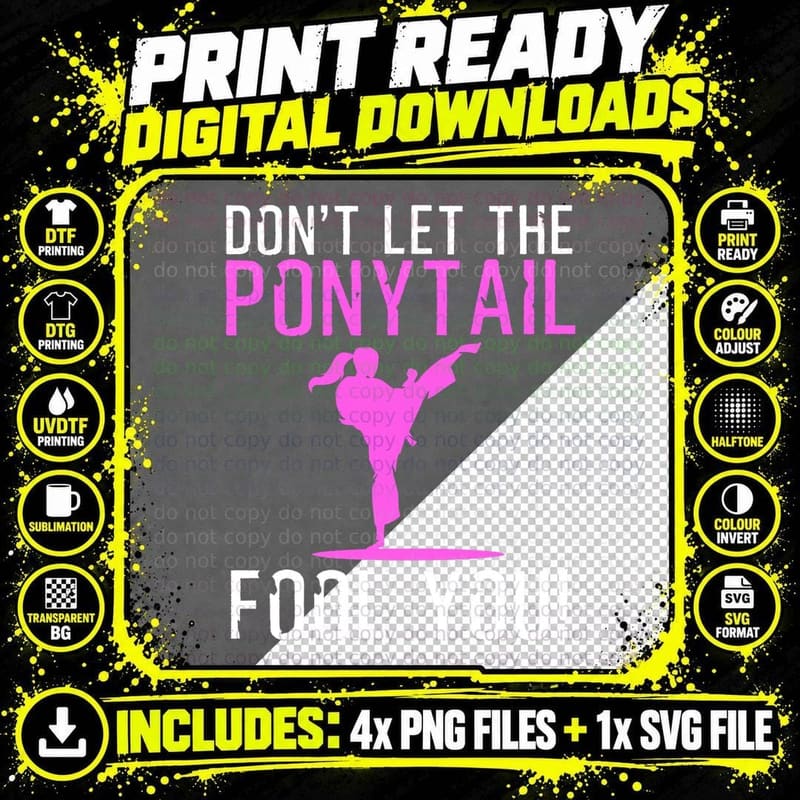 Funny Karate Design for Women, Martial Art Fashion Png SVG Digital Bundle