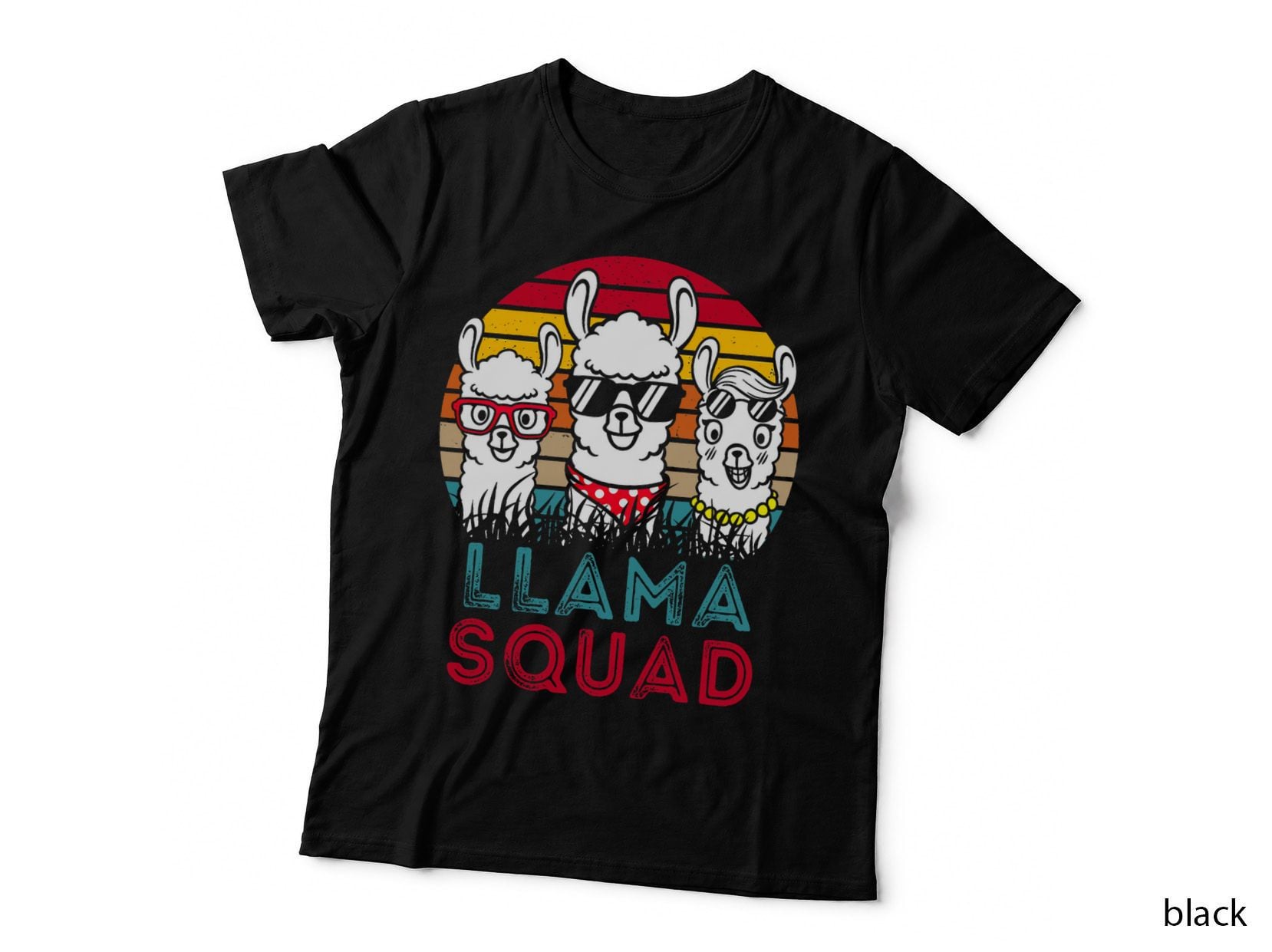 Funny Llama Design T-Shirt, Retro Vintage Style, Animal Lover Apparel