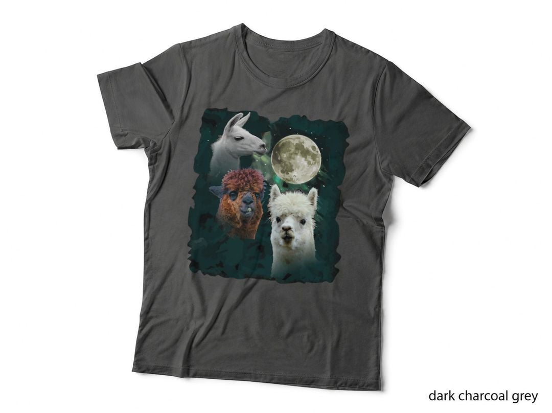 Funny Llamas Sarcastic Moon Drama Farm Animal Alpaca Space T-Shirt
