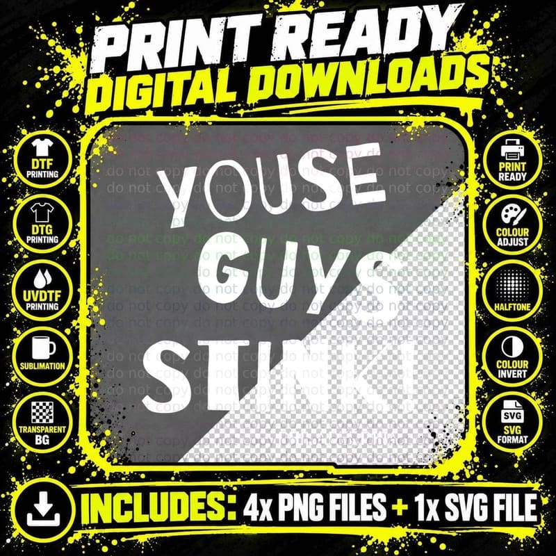 Funny Philadelphia Slang Youse Guys Stink! Philly Lingo Png SVG Digital Bundle