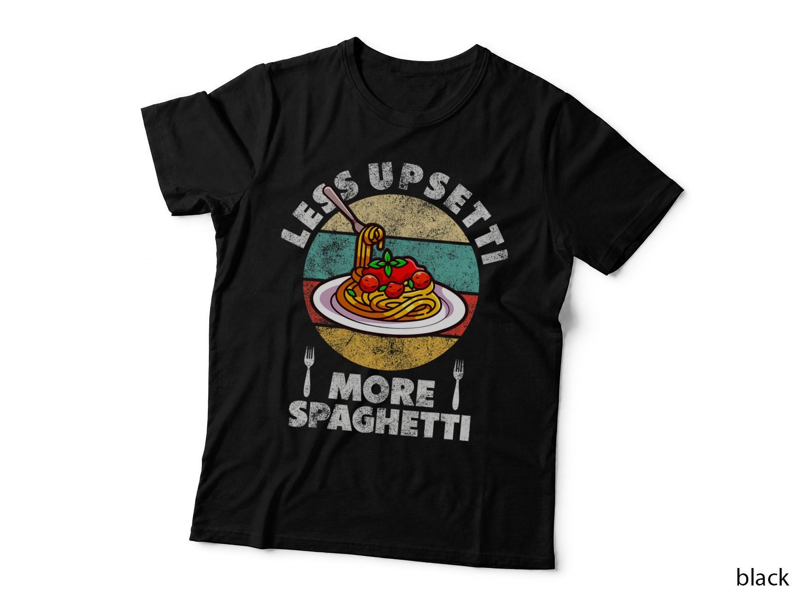 Funny Spaghetti Pasta T-Shirt, Retro Food Humor, Foodie Gift