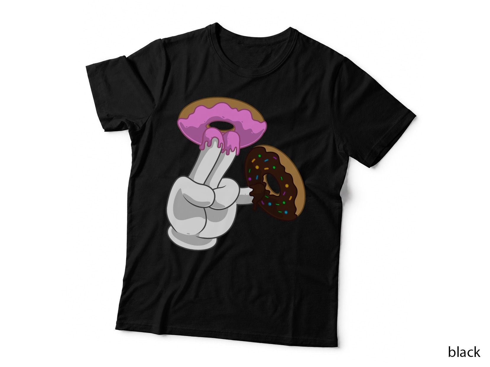 Funny Two Donuts T-Shirt, Two Tone Donut Design, Food Humor Apparel