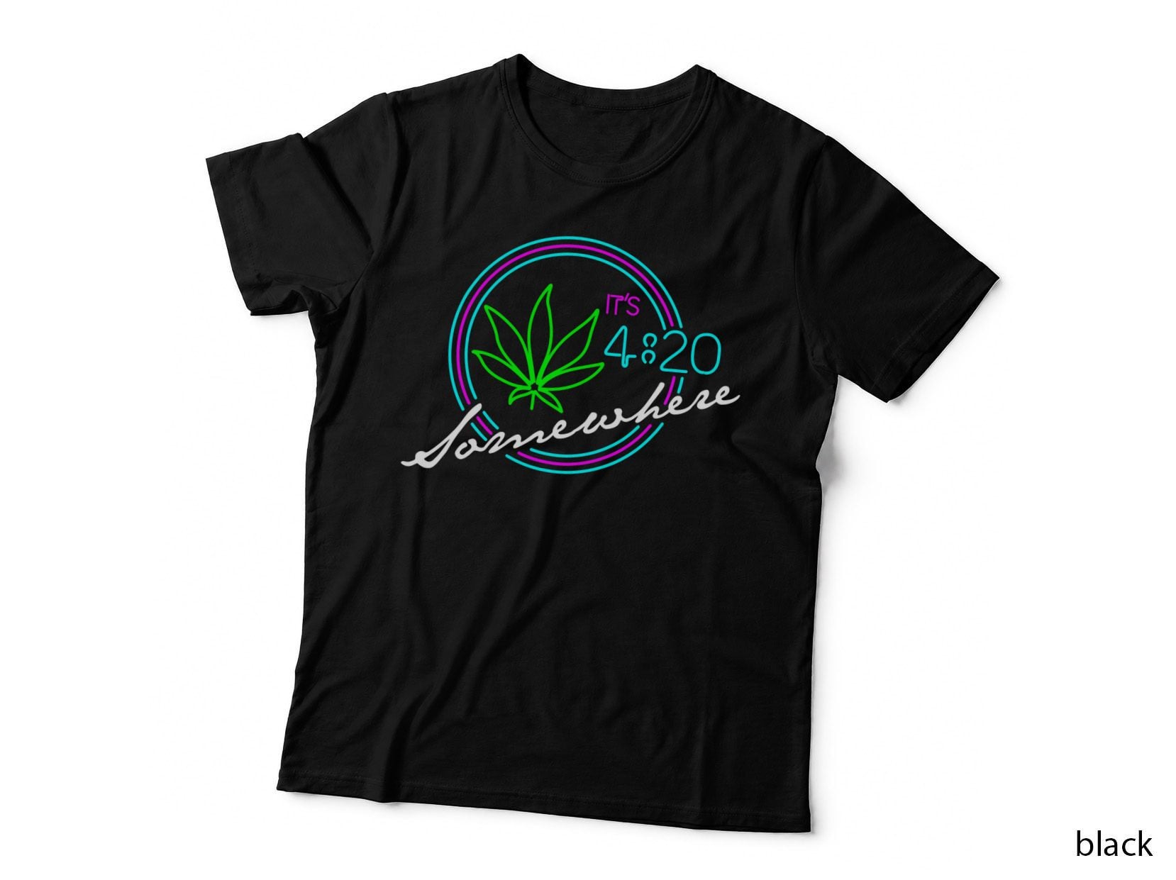 Funny Weed Joint Smoking Moon Alien T-Shirt, 420 Stoner Humor
