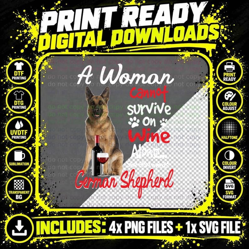 German Shepherd T-Shirt, Pet Lover Apparel, Funny Sarcasm Png SVG Digital Bundle