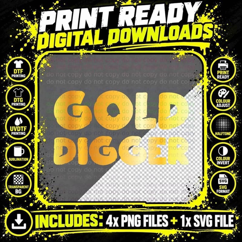 Gold Digger Geologist T-Shirt, Funny Pun Humor Png SVG Digital Bundle