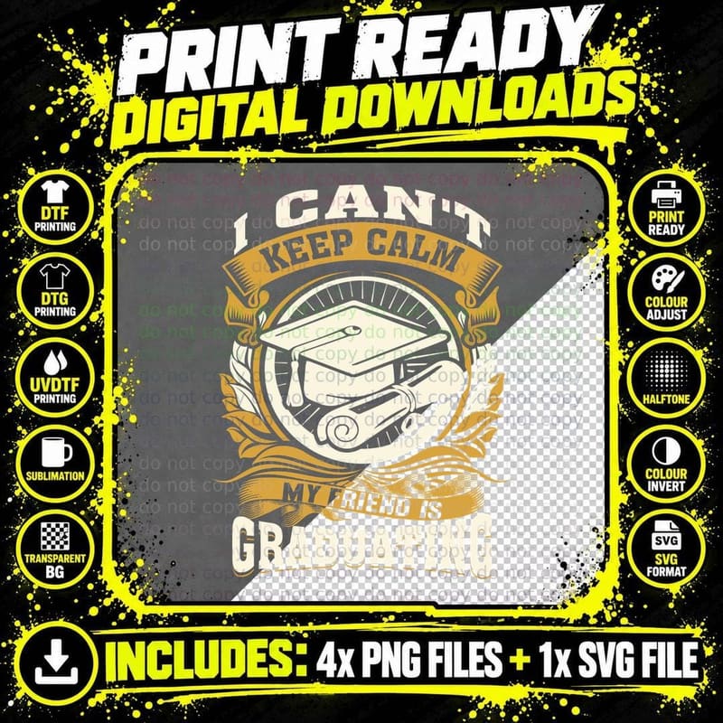 Graduation T-Shirt, Funny Typography Design Png SVG Digital Bundle