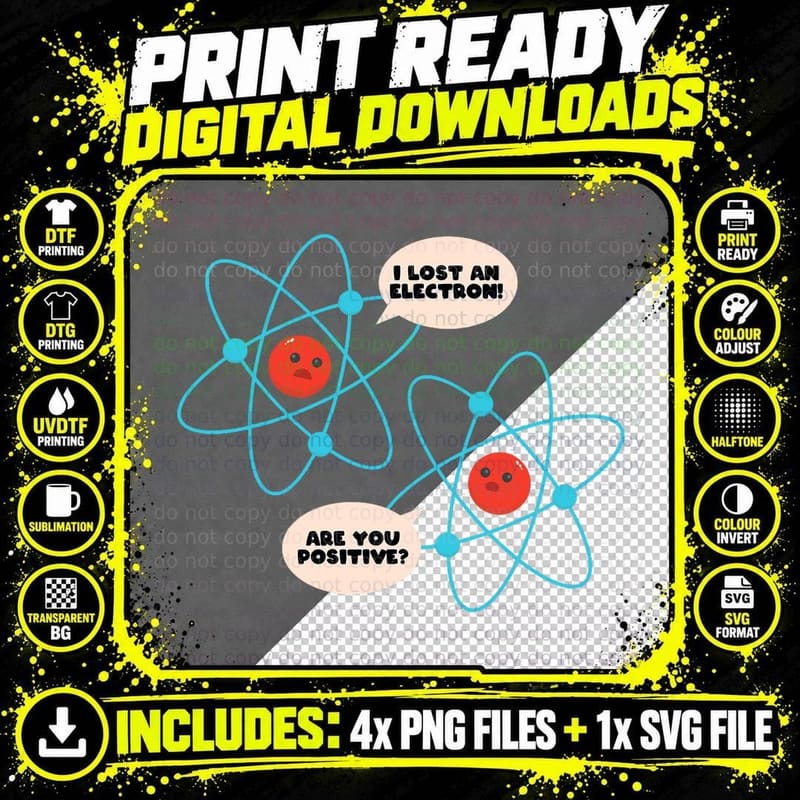 I Lost an Electron T-Shirt, Science Humor Apparel Png SVG Digital Bundle