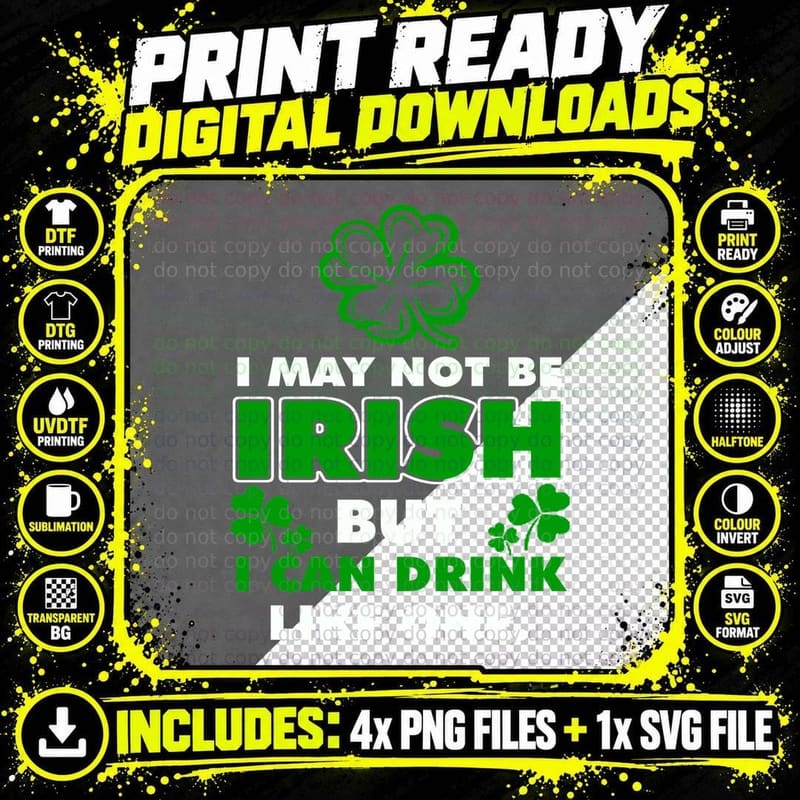Irish Drinking Humor T-Shirt, St Patricks Day Apparel Png SVG Digital Bundle