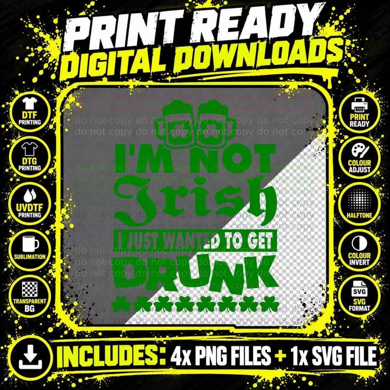 Irish Drinking Humor T-Shirt, St Patricks Day Png SVG Digital Bundle
