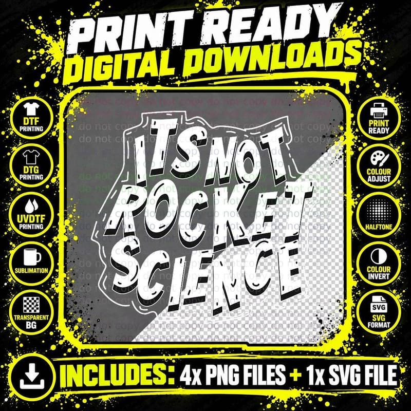 It's Not Rocket Science T-Shirt, Astronomy Humor Png SVG Digital Bundle