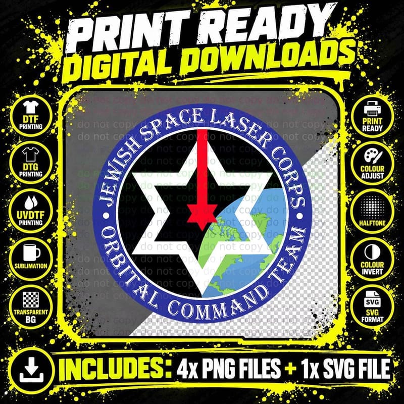 Jewish Space Laser Corps T-Shirt, Funny Space Humor Png SVG Digital Bundle