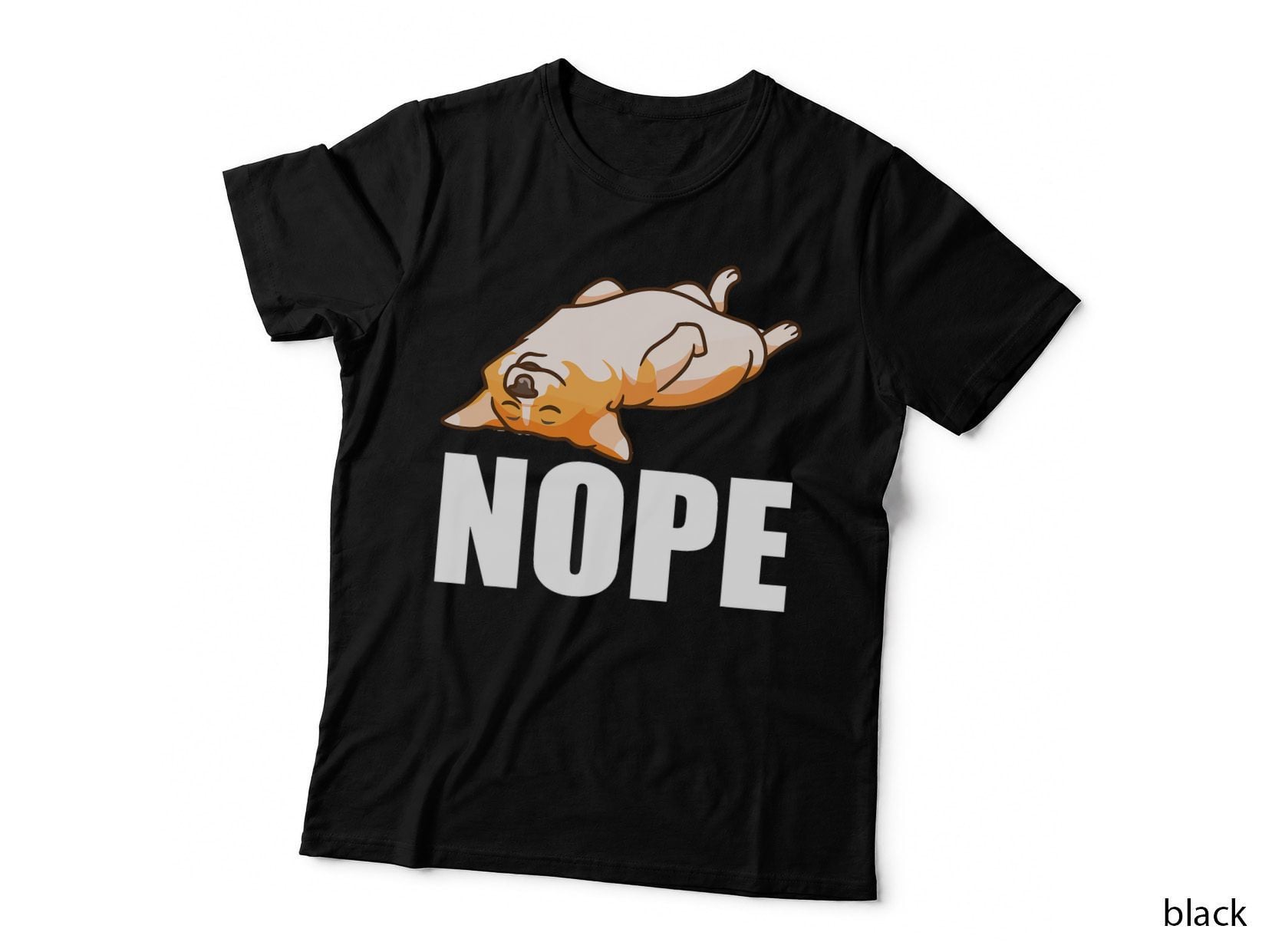 Lazy Corgi Nope T-Shirt, Vintage Funny, Pet Lover Apparel