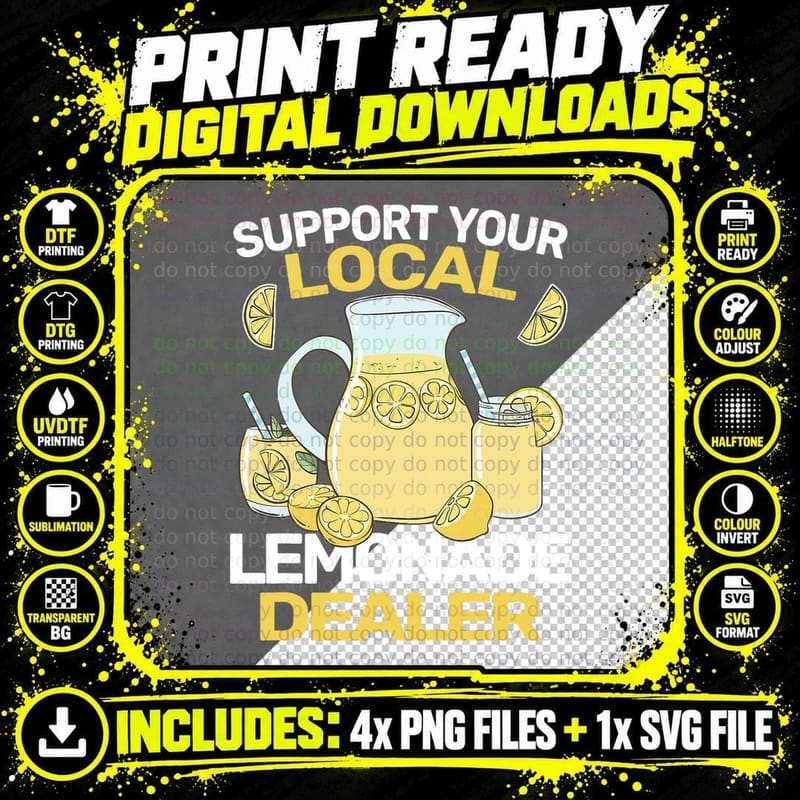 Local Lemonade Dealer Youth T-Shirt Png SVG Digital Bundle