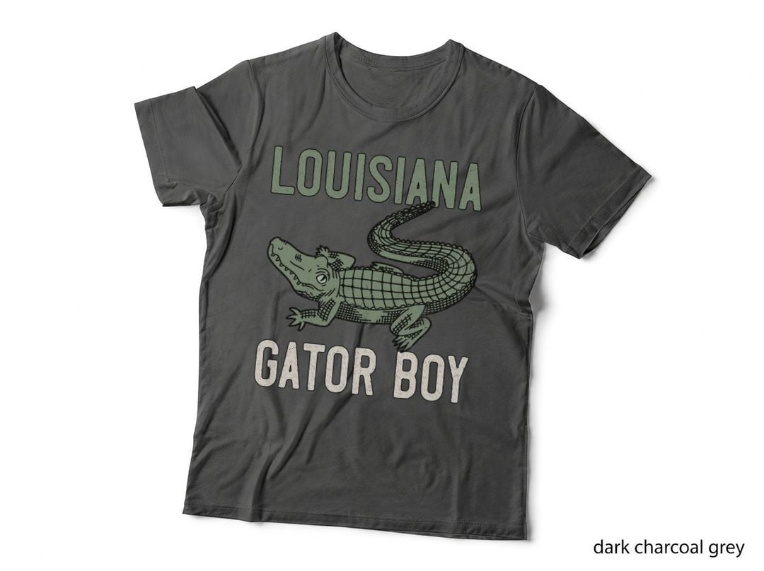 Louisiana Gator Boy Funny Alligator Men Vintage T-Shirt