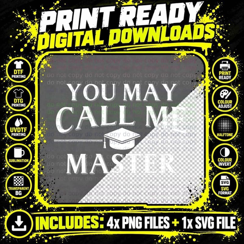 Masters Degree T-Shirt, Funny Education Humor Png SVG Digital Bundle