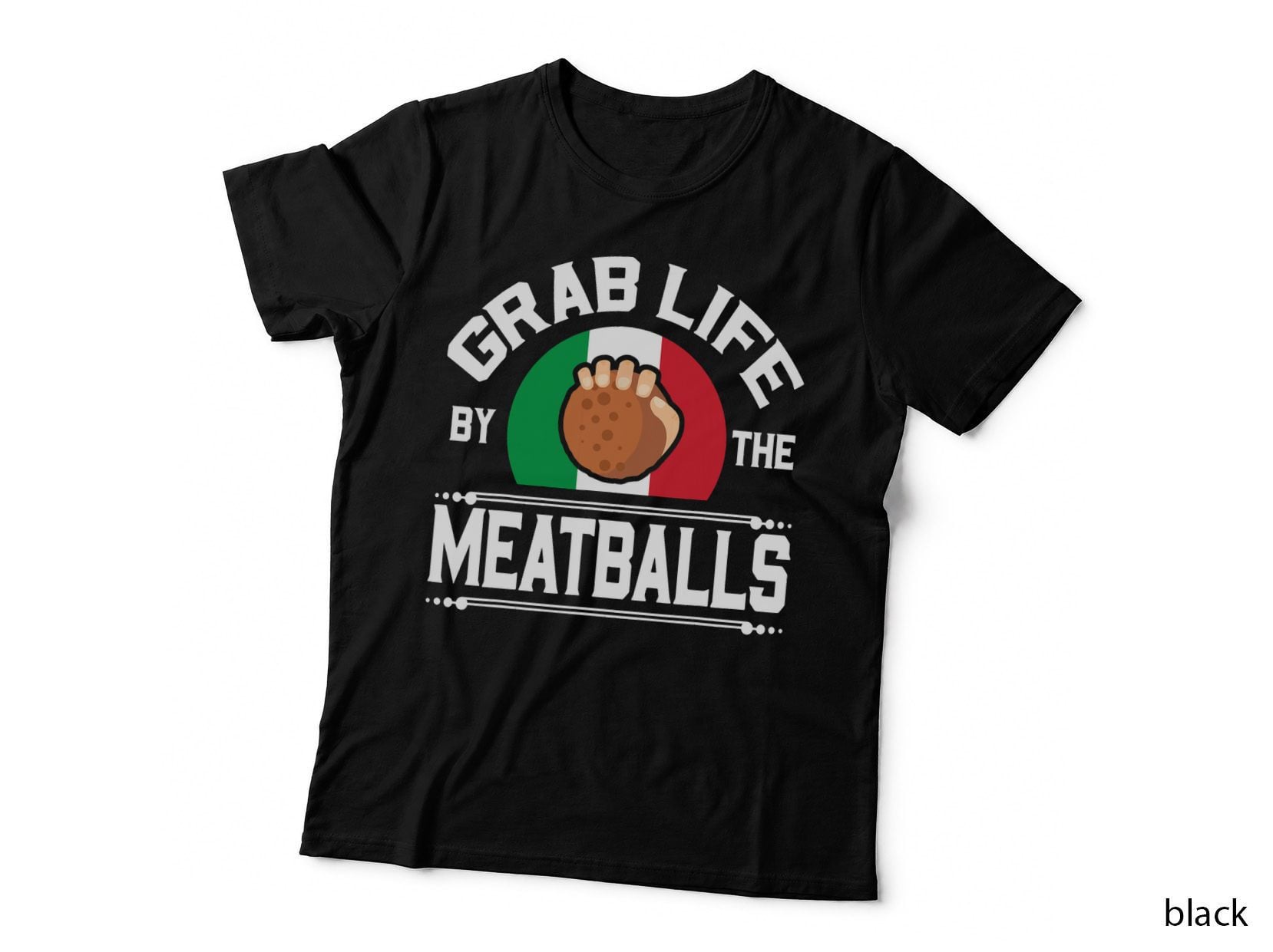 Meatball Italian Food Italy Flag T-Shirt, Funny Foodie Humor