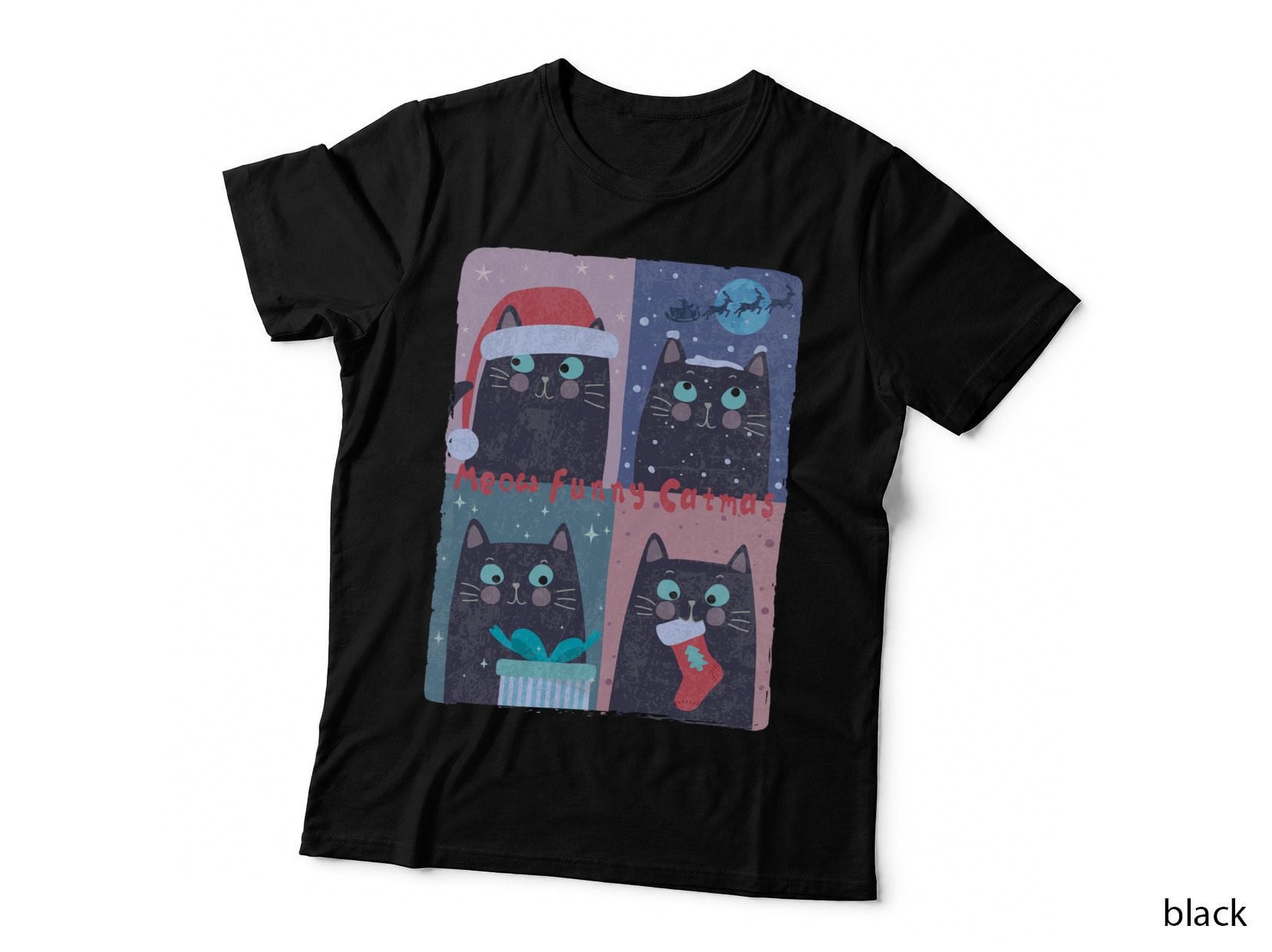 Meow Funny Catmas T-Shirt