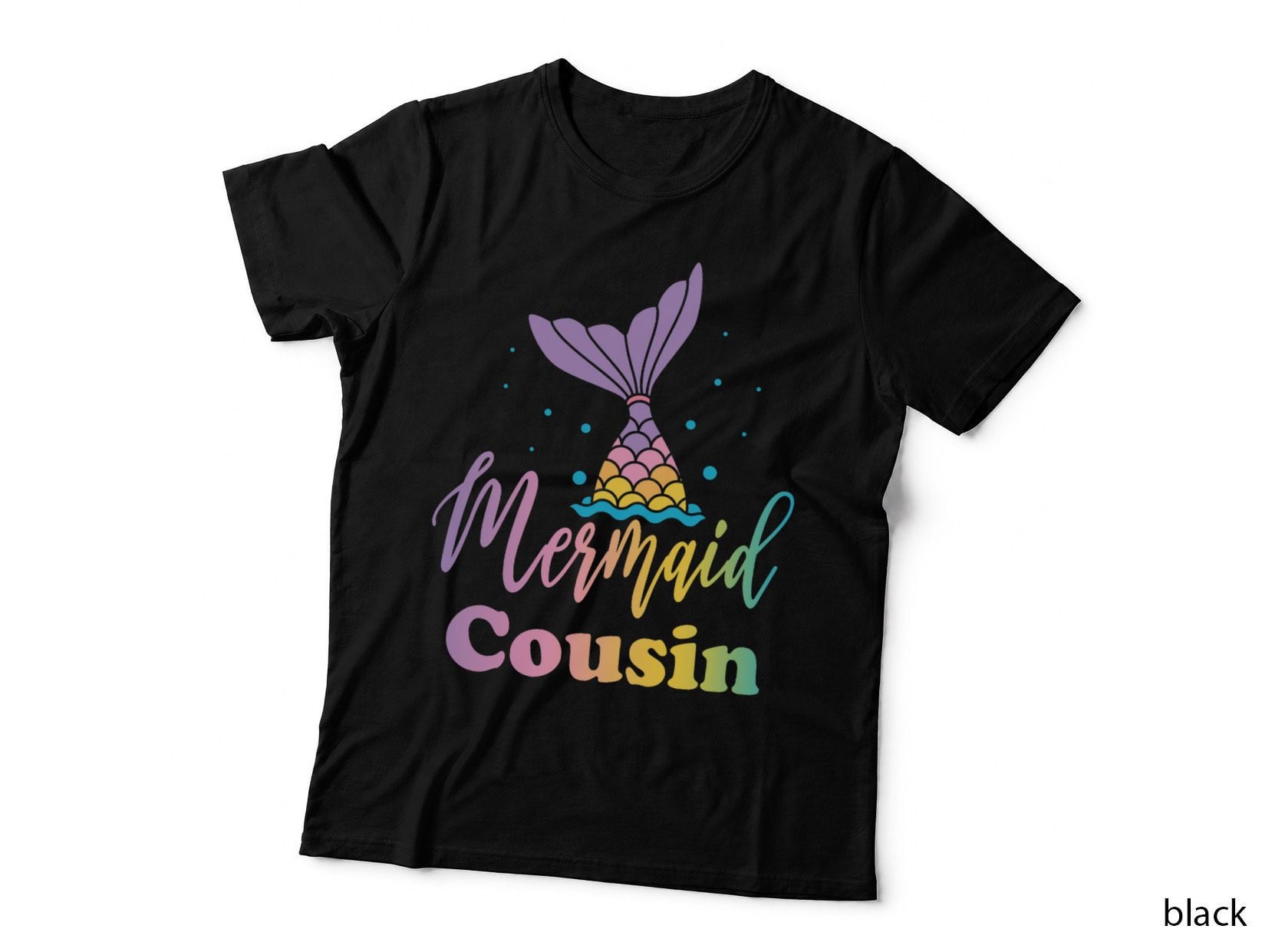 Mermaid Cousin Birthday T-Shirt, Funny Birthday, Girl Princess Party