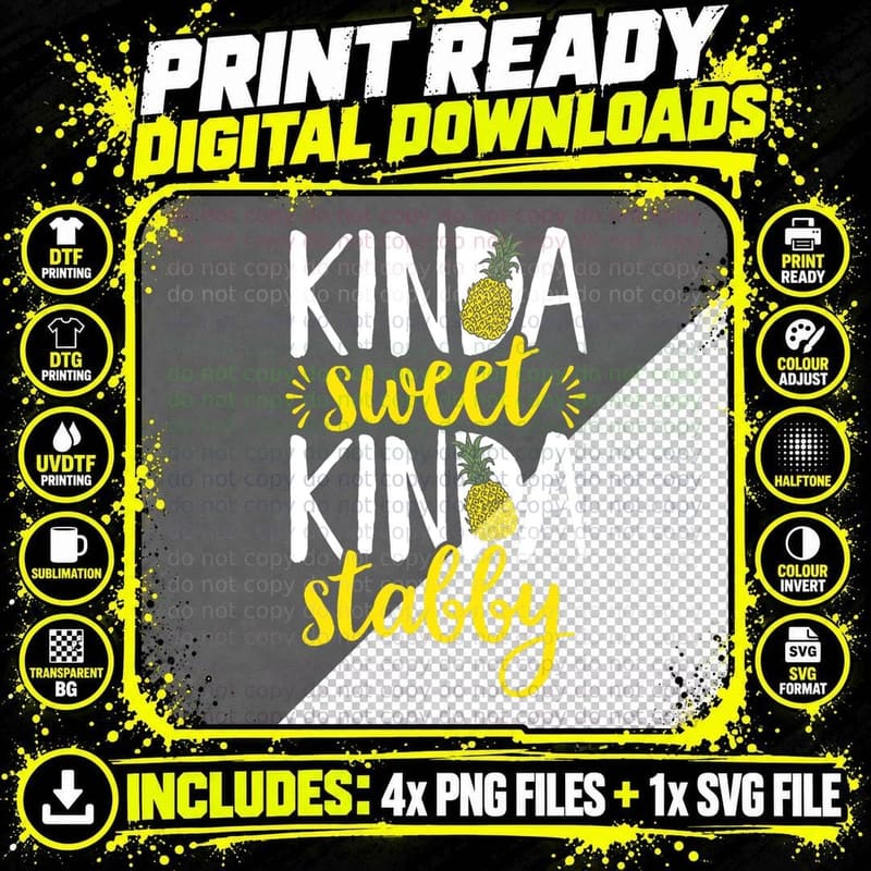 Pineapple Fruit T-Shirt, Funny Sarcasm, Foodie Humor Png SVG Digital Bundle
