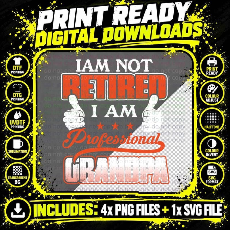 Professional Grandpa T-Shirt, Retirement Humor Png SVG Digital Bundle