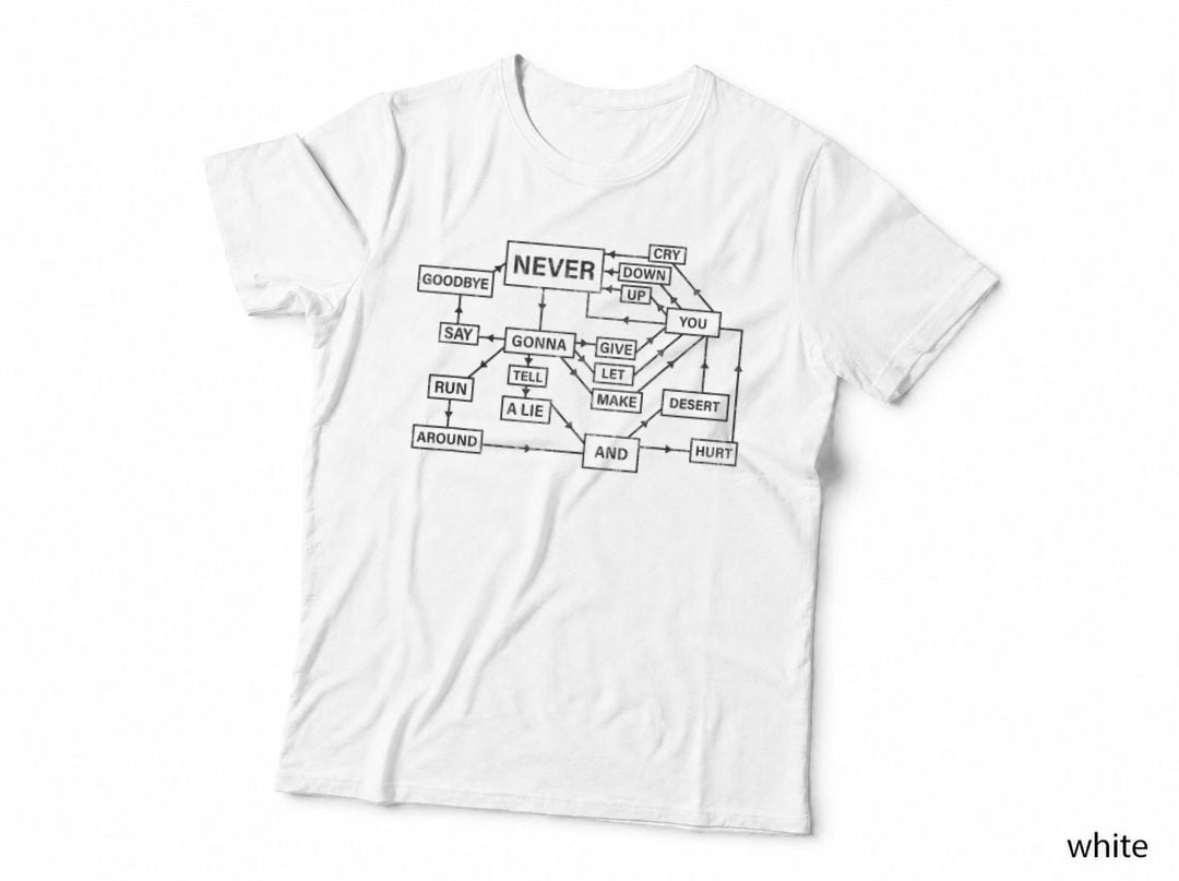 Rick Roll Flowchart T-Shirt, Internet Meme Funny 80s Music Nerd Hoodie