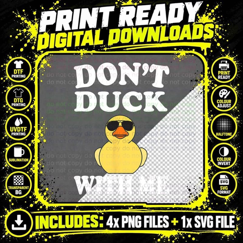Rubber Duck T-Shirt, Funny Sarcasm, Pet Lover Apparel Png SVG Digital Bundle
