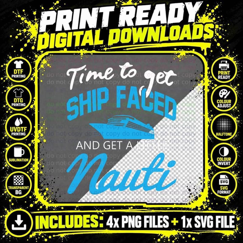 Ship Faced Family Cruise T-Shirt, Funny Boat Party Png SVG Digital Bundle