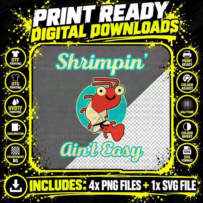 Shrimpin' Jiu Jitsu T-Shirt, Funny BJJ, Cool Gift Png SVG Digital Bundle