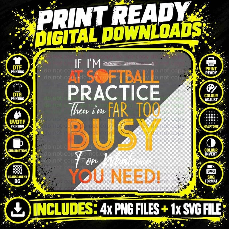 Softball Practice T-Shirt, Funny Sarcasm, Sports Humor Png SVG Digital Bundle