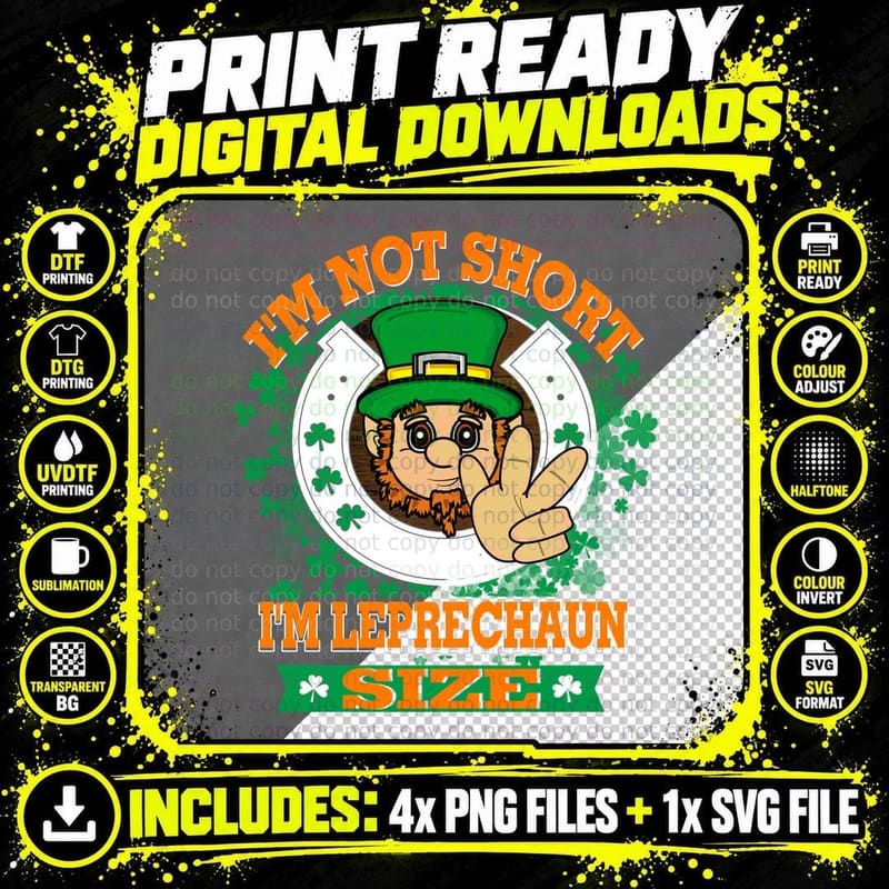 St Patrick's Day Leprechaun T-Shirt, Funny Irish Humor Png SVG Digital Bundle