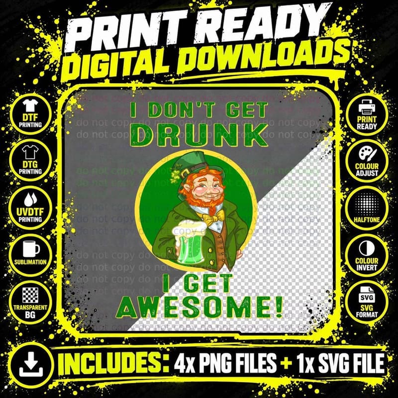 St Patrick's Day Leprechaun T-Shirt, Funny Sarcasm Png SVG Digital Bundle