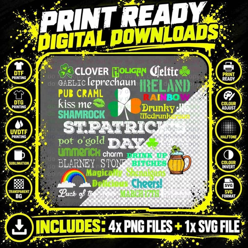 St Patrick's Day Pub Crawl T-Shirt, Funny Irish Theme Png SVG Digital Bundle