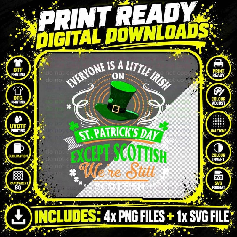 St Patrick's Day Scottish Humor T-Shirt, Funny Irish Tee Png SVG Digital Bundle