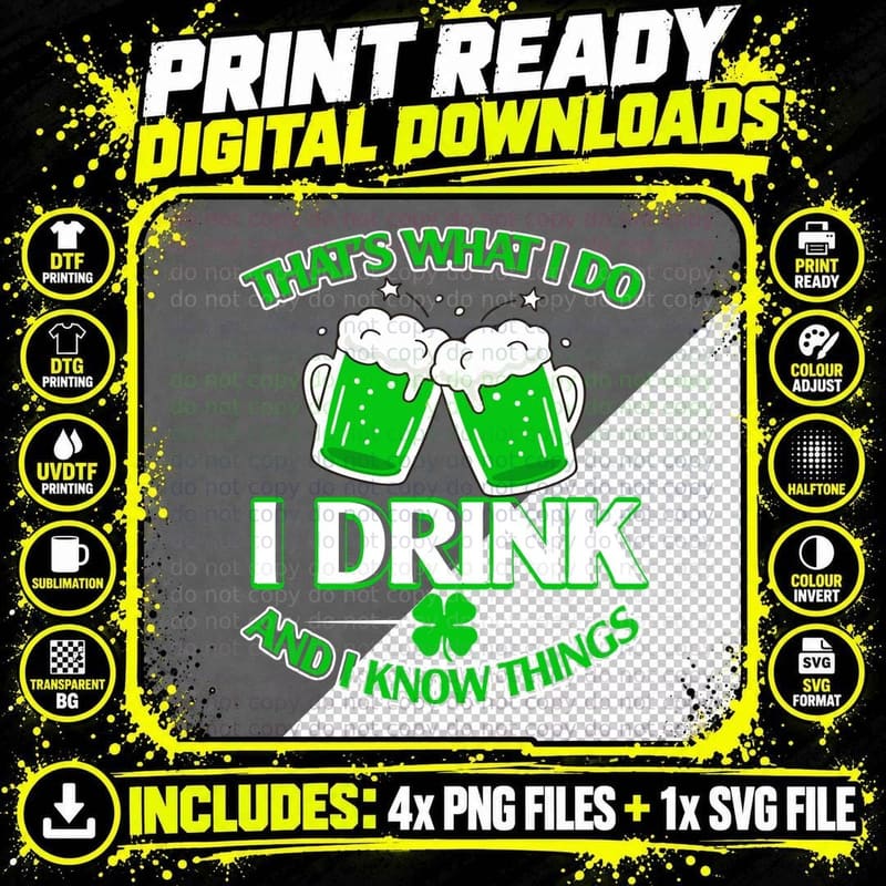 St Patricks Day Drinking T-Shirt, Funny Irish Humor Png SVG Digital Bundle