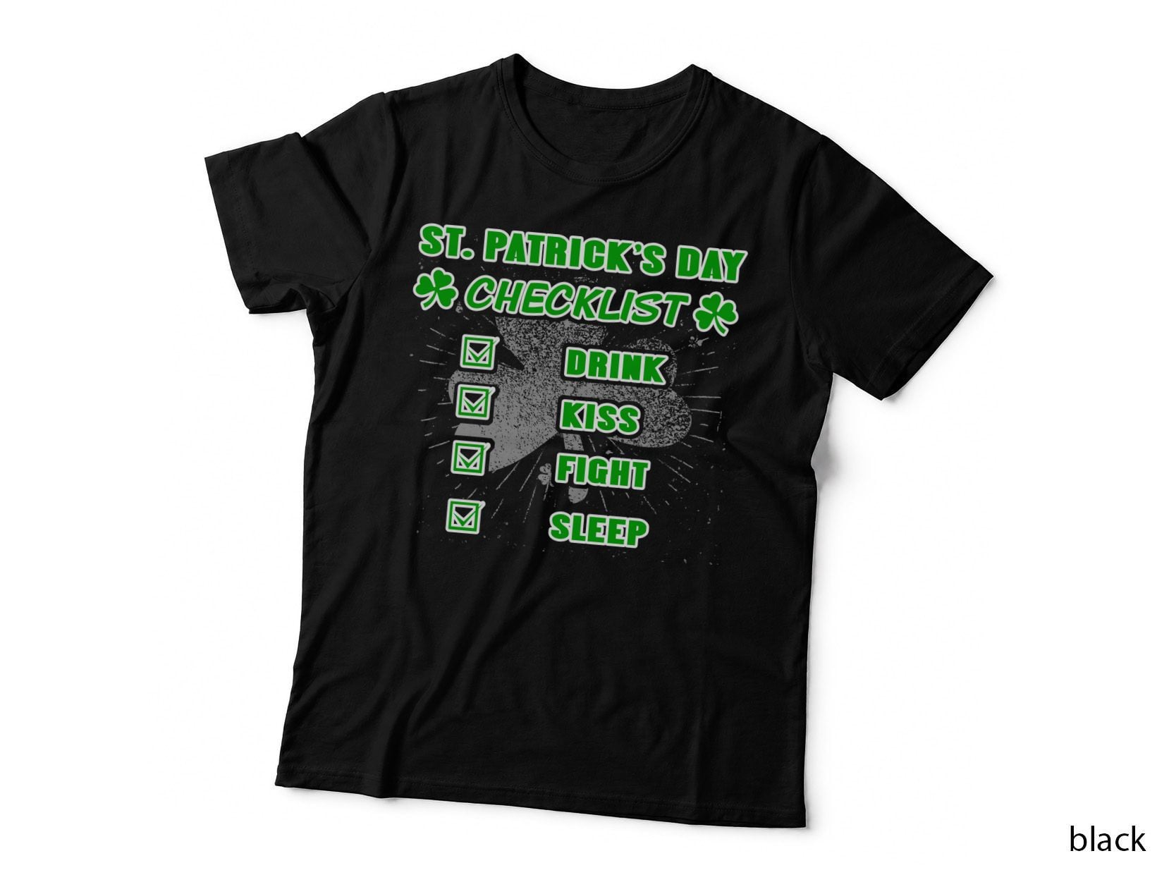St. Patrick's Day Checklist T-Shirt, Funny Holiday Design, Party Time Fun