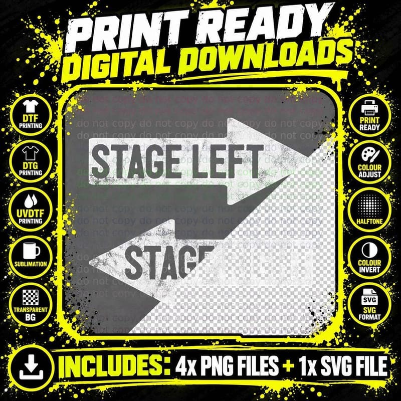Stage Left Stage Right T-Shirt, Theater Drama Humor Png SVG Digital Bundle