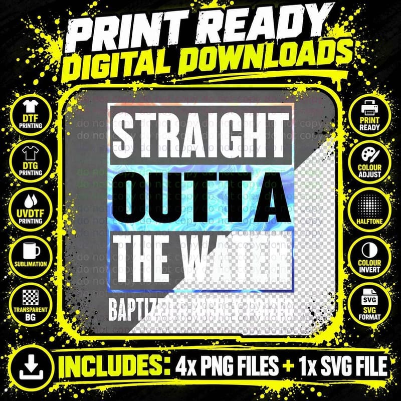 Straight Outta the Water T-Shirt, Funny Outta Water Tee Png SVG Digital Bundle