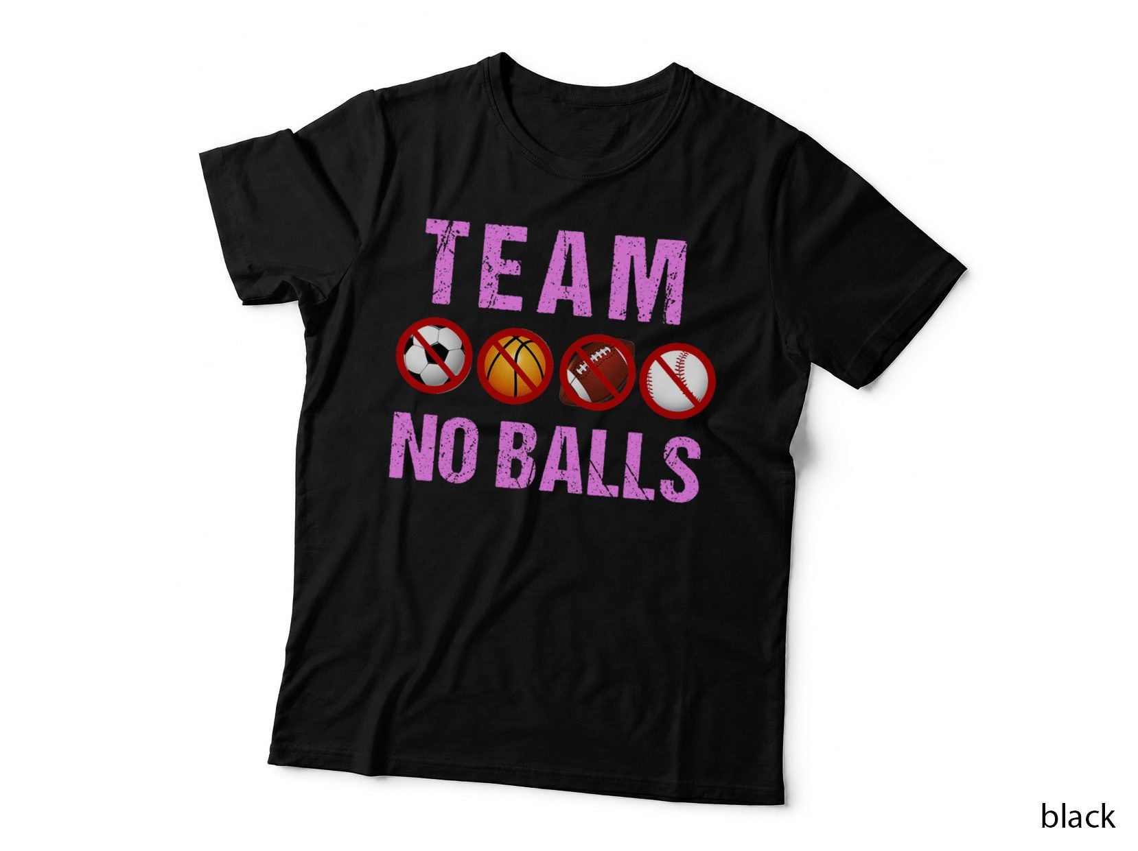 Team No Balls Funny Gender Reveal T-Shirt, Gender Reveal Party Party Wear