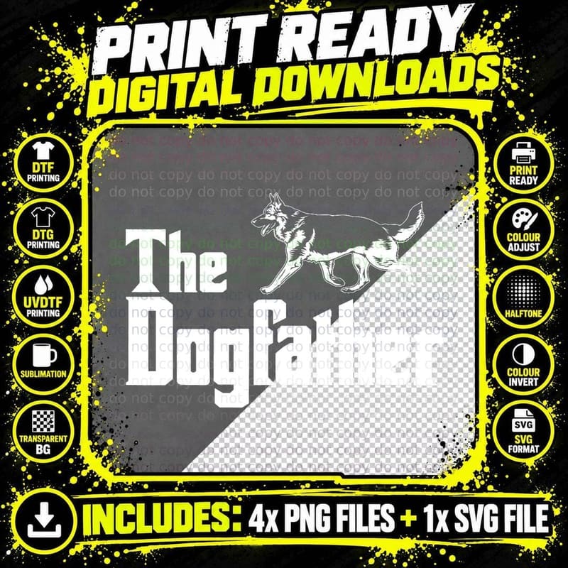 The Dogfather German Shepherd Funny Gift T-Shirt Png SVG Digital Bundle