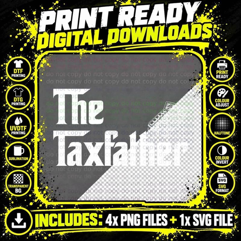 The Taxfather Accounting Gift Funny Accountant Tax Png SVG Digital Bundle