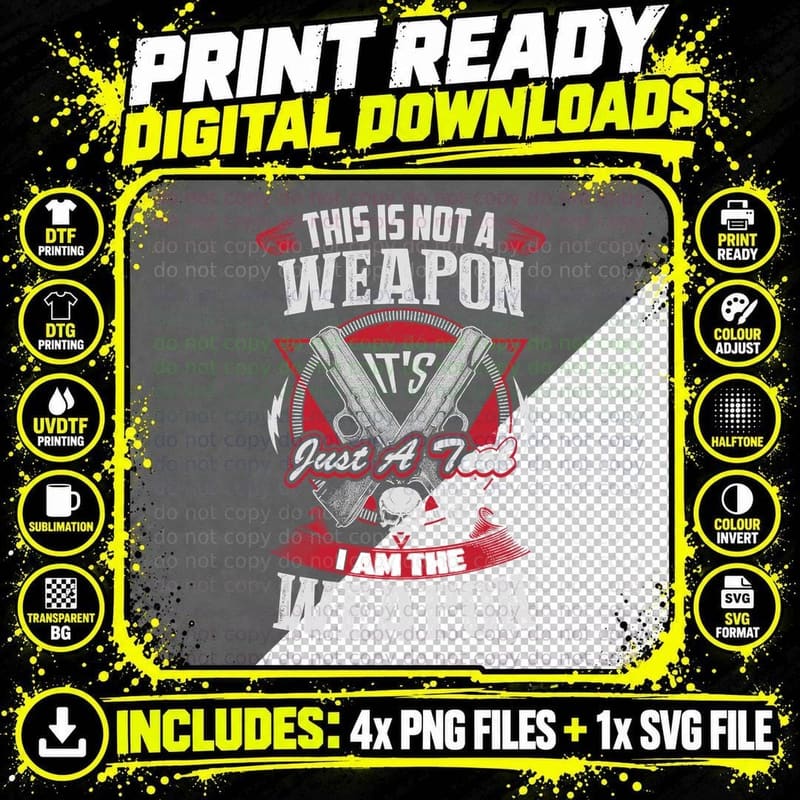 This Is Not a Weapon T-Shirt, Sarcasm Typography Png SVG Digital Bundle