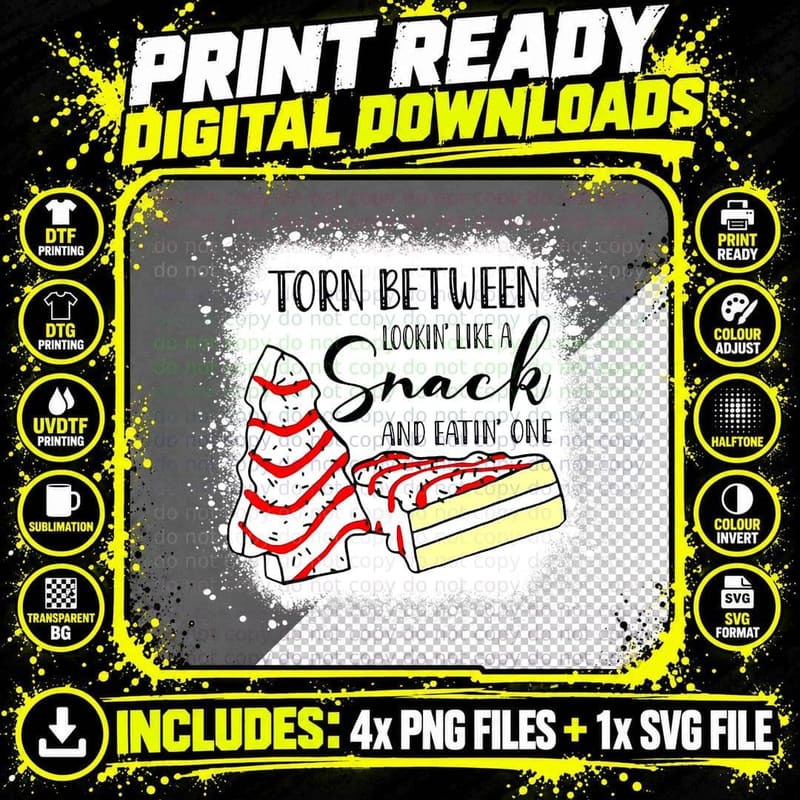 Torn Between Snack & Eating One T-Shirt, Funny Sarcasm Png SVG Digital Bundle