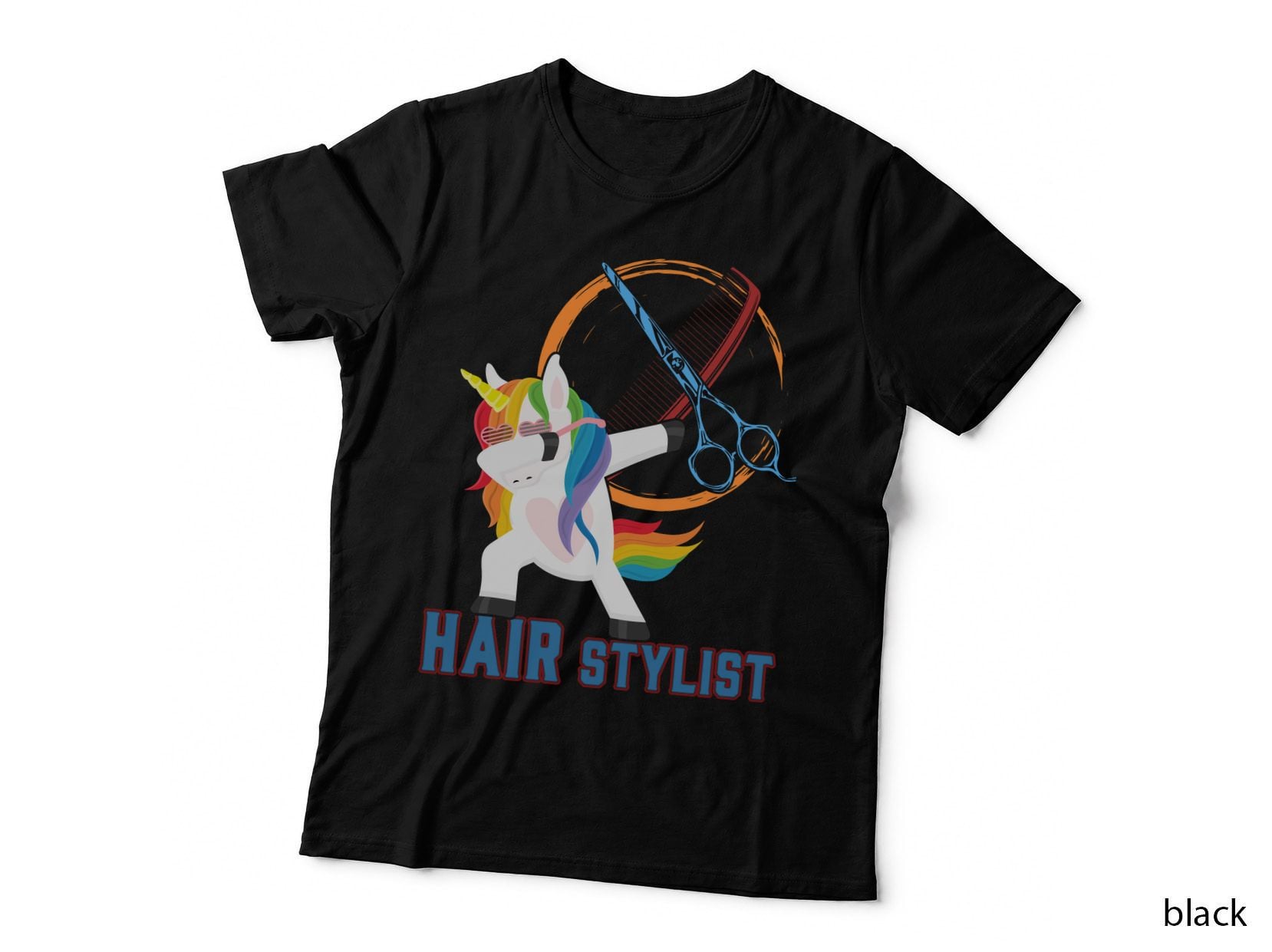 Unicorn Hair Stylist Dabbing T-Shirt, Hair Salon Humor, Pet Lover Apparel