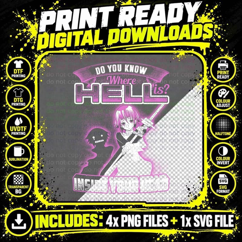 Where Hell Is T-Shirt, Funny Sarcasm, Humorous Apparel Png SVG Digital Bundle