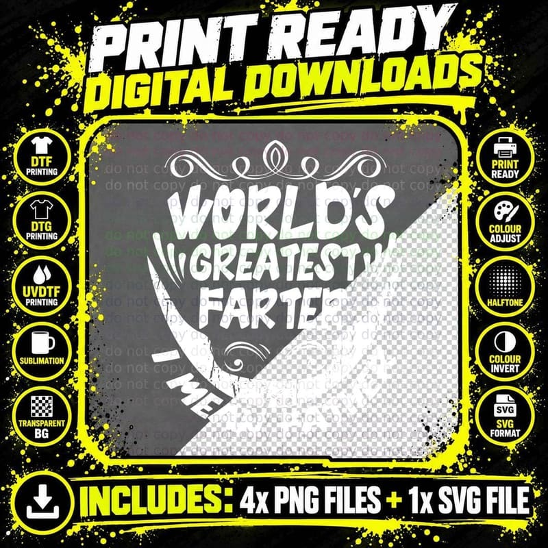 World Greatest Farter T-Shirt, Funny Sarcasm Png SVG Digital Bundle