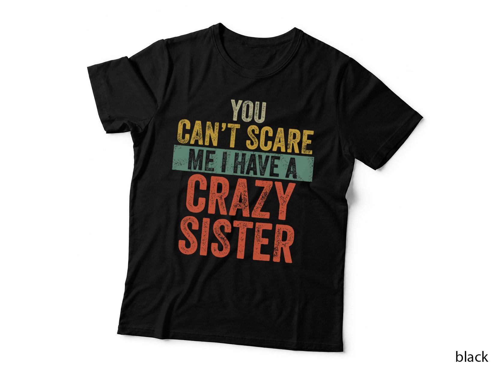 You Can't Scare Me I Have a Crazy Sister T-Shirt, Funny Sarcasm