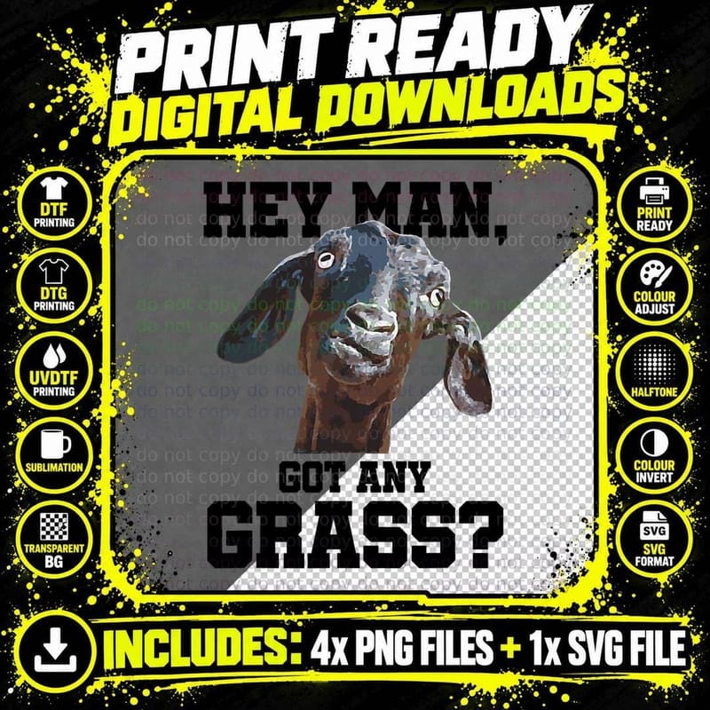 420 Weed Goat T-Shirt, Funny Meme Pun, Pet Lover Apparel Png SVG Digital Bundle